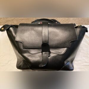 Black Leather Men's Backpack - Sleek Everyday Bag